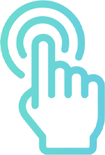 Imagem de uma mão indicando que ao clicar será iniciado o multimídia